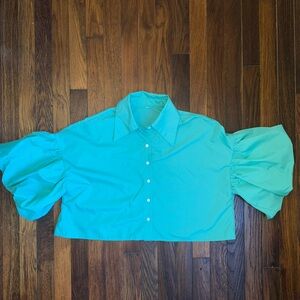 Puff Sleeve Women's Cropped Top